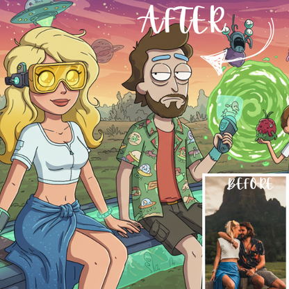 Rick And Morty Cartoon Transformation